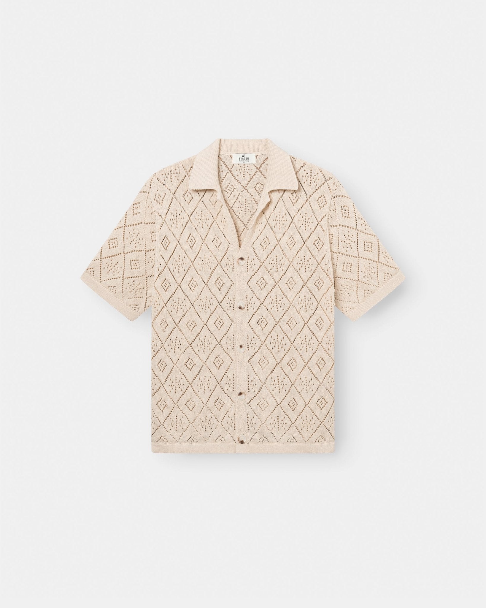 Kortærmet Crochet Skjorte Beige | Skagen - clothing.dk