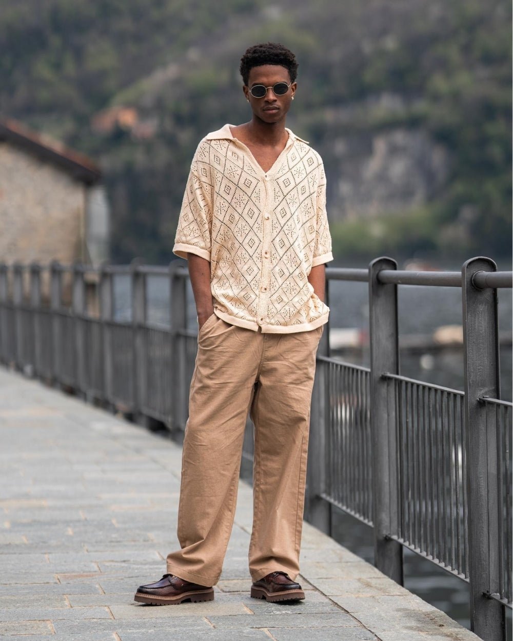 Kortærmet Crochet Skjorte Beige | Skagen - clothing.dk