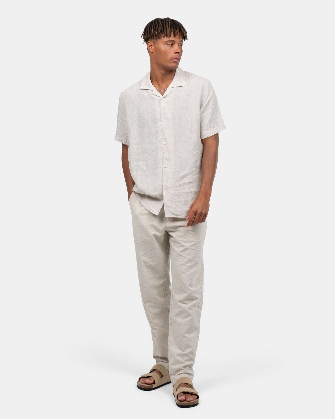 Kortærmet Hørskjorte Beige | Skagen - clothing.dk