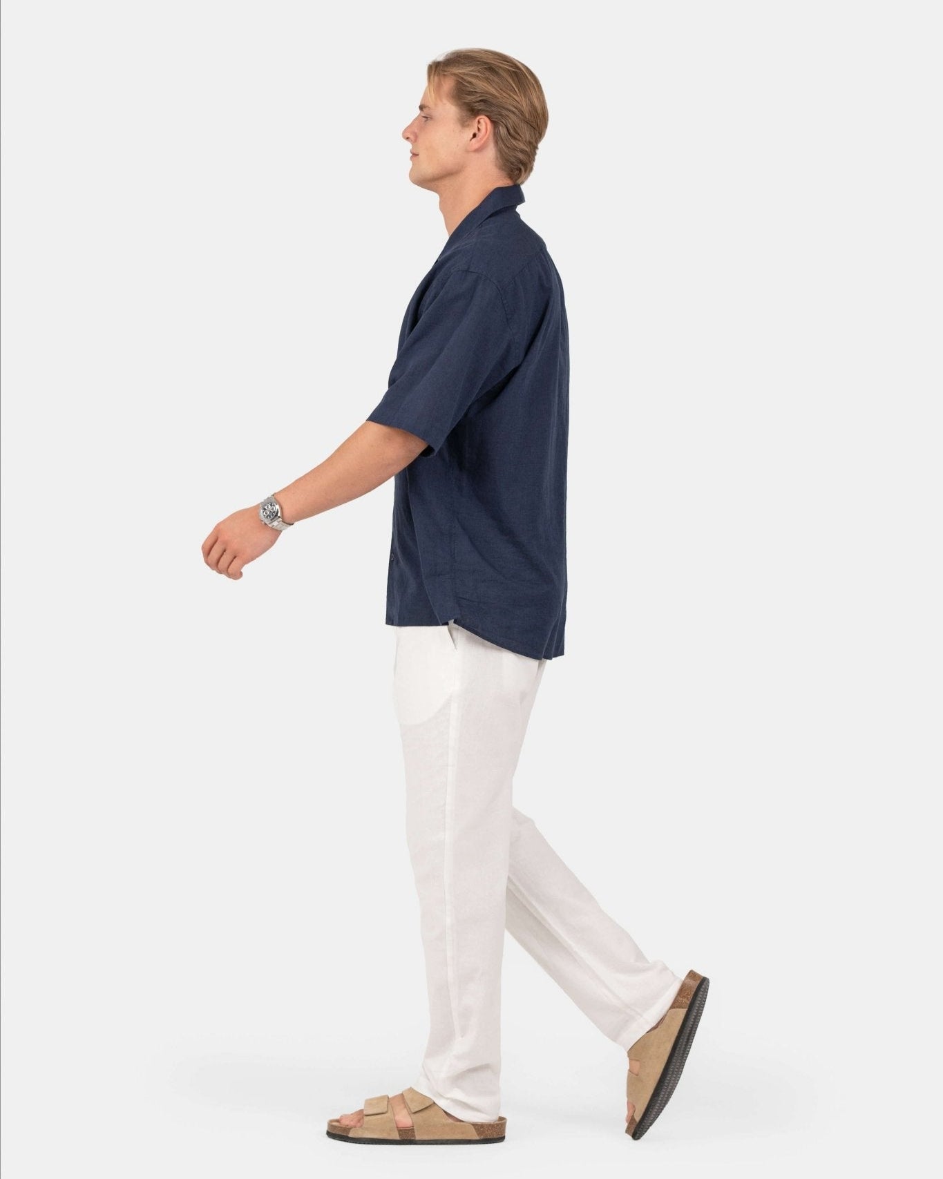 Kortærmet Hørskjorte Navy | Skagen - clothing.dk