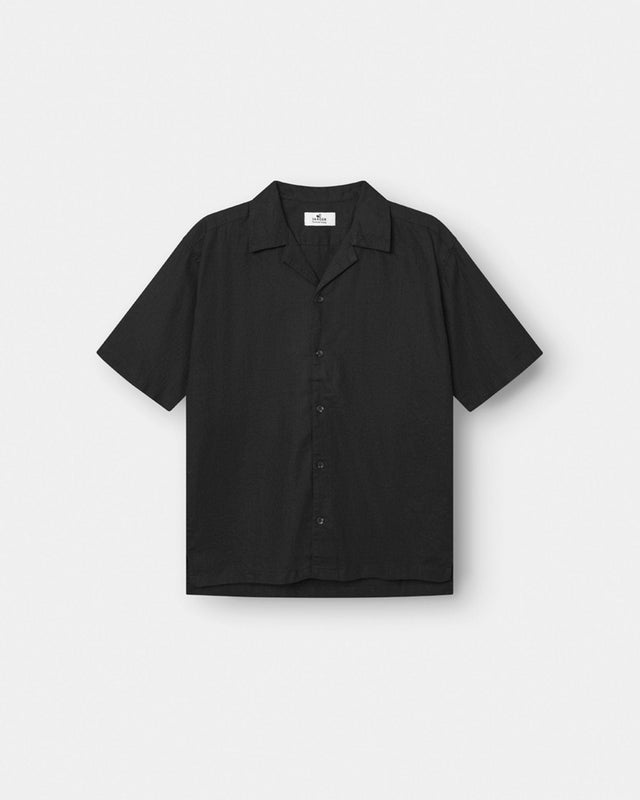 Kortærmet Hørskjorte Sort | Skagen - clothing.dk