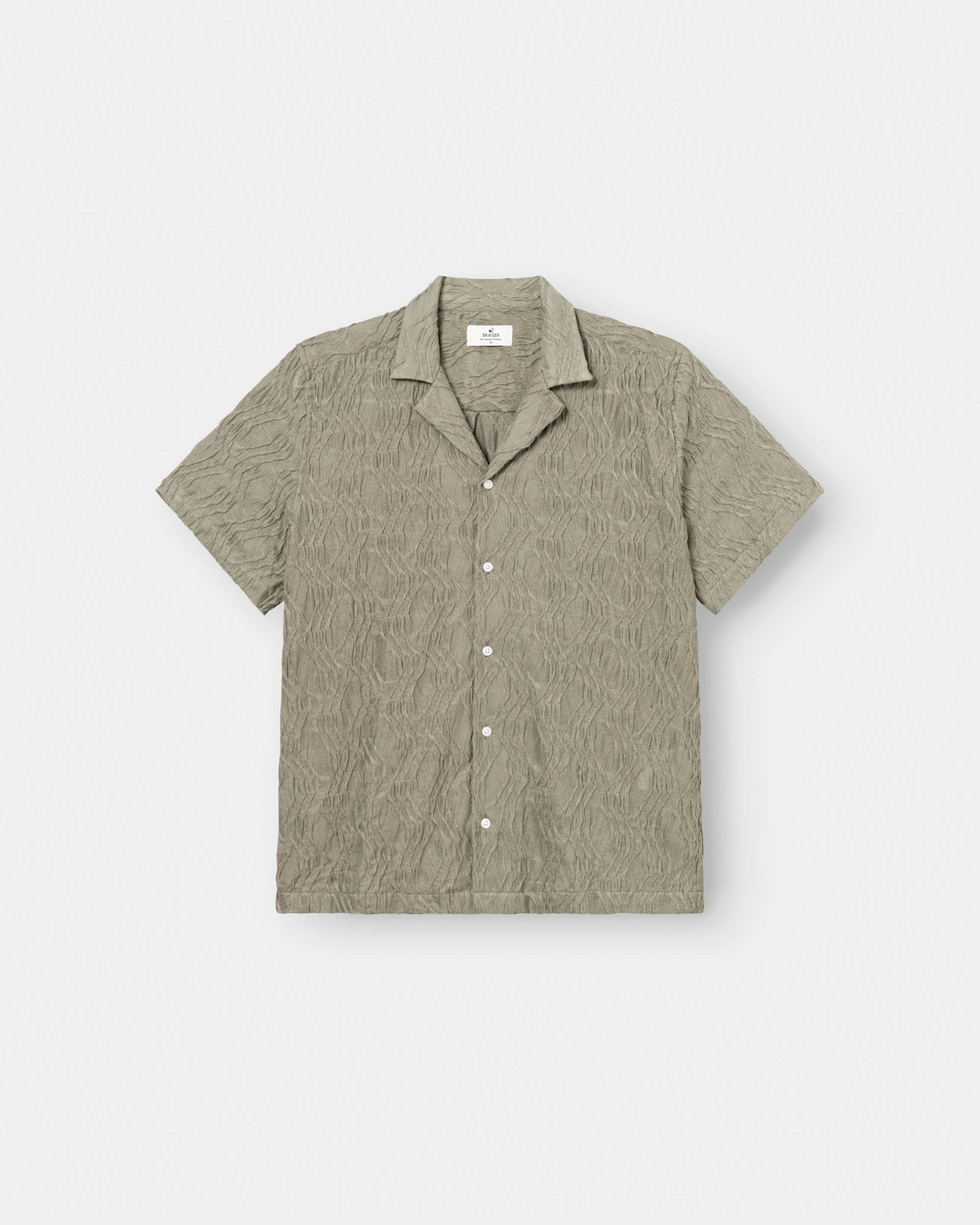 Kortærmet Jacquard Skjorte Army | Skagen - clothing.dk