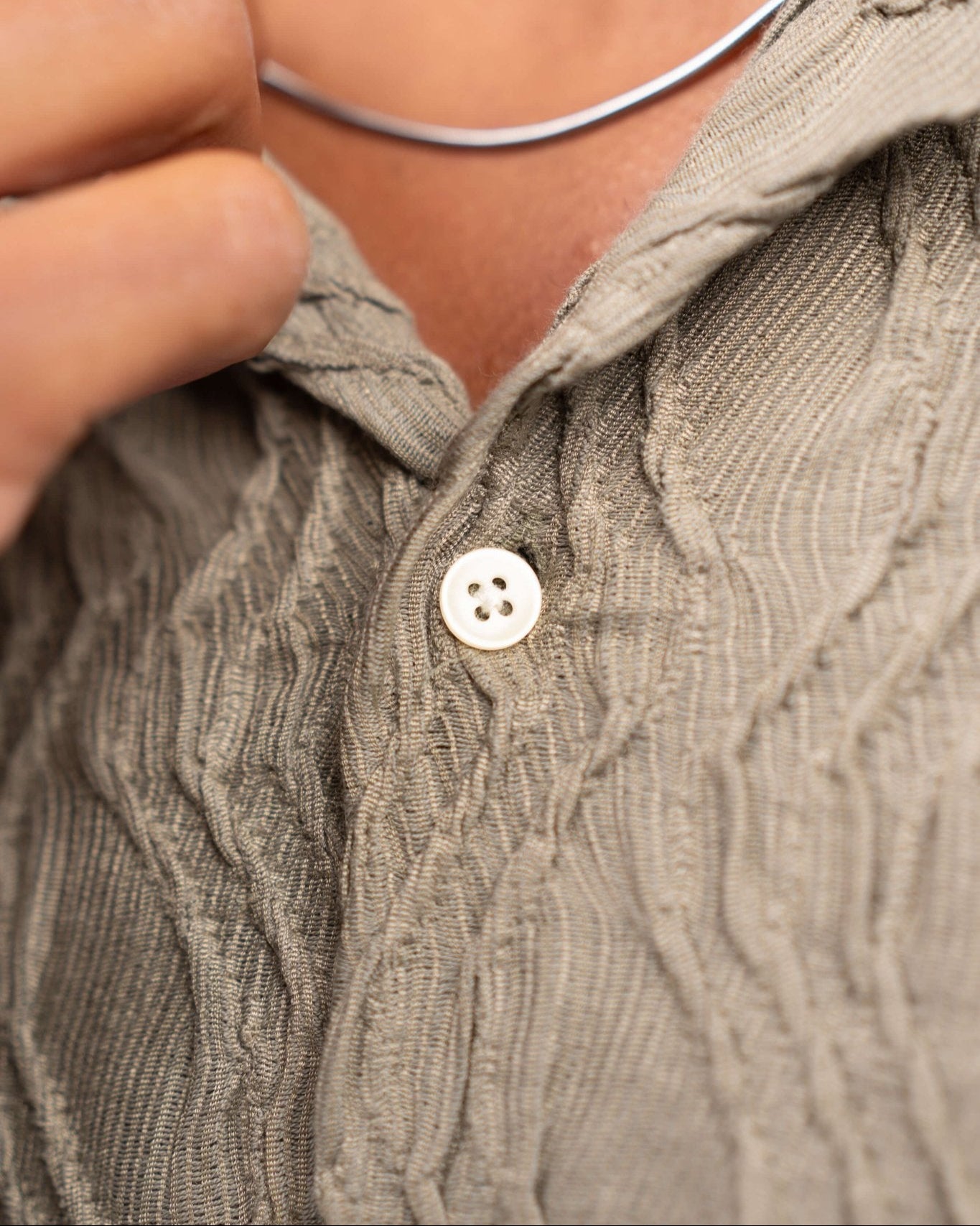 Kortærmet Jacquard Skjorte Army | Skagen - clothing.dk