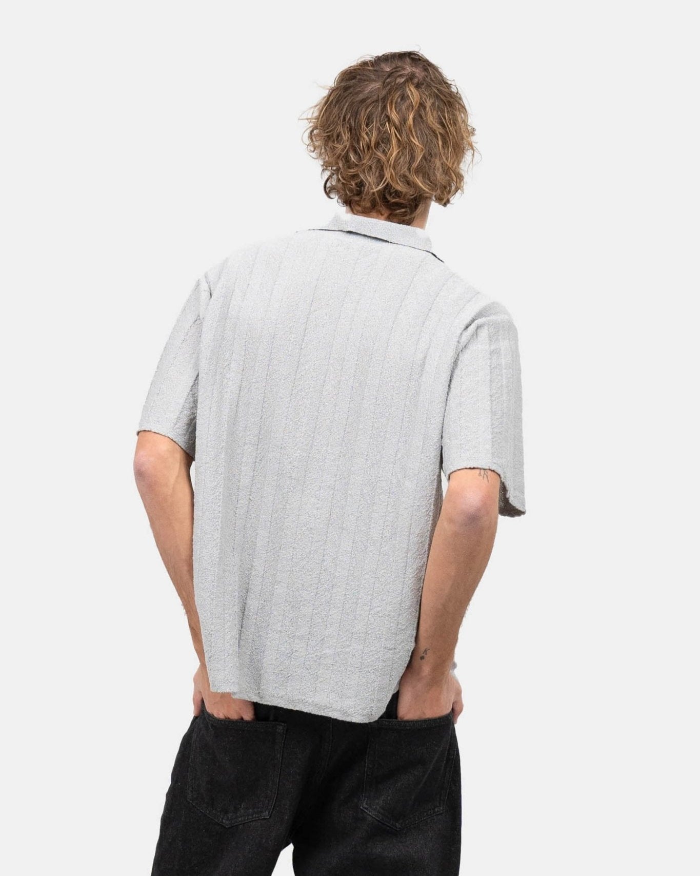 Kortærmet Textured Skjorte Grå | Skagen - clothing.dk
