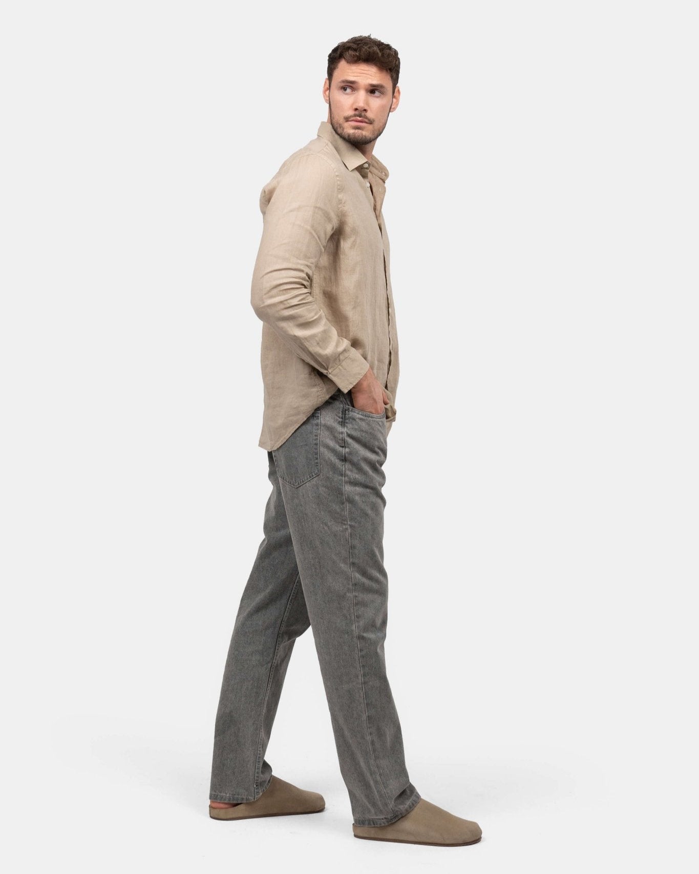 Langærmet Hørskjorte Mokka | Skagen - clothing.dk