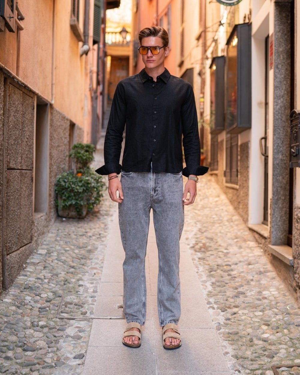 Langærmet Hørskjorte Sort | Skagen - clothing.dk