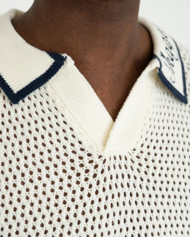 Knitted Short-sleeved Polo Shirt White