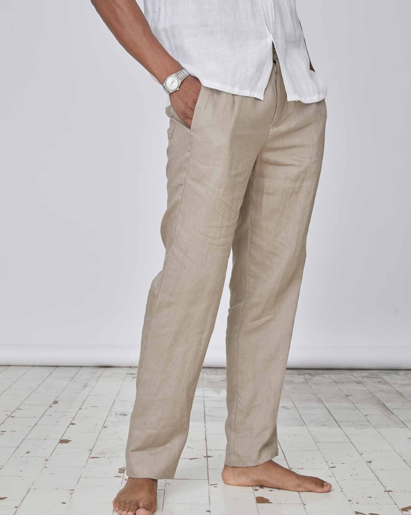 100% Hørbukser Mokka | Skagen - clothing.dk